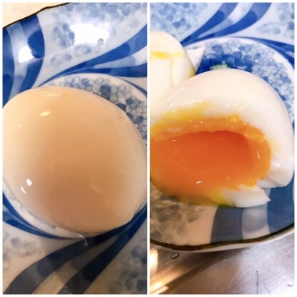 保温時間少し短めで思い通りの半熟卵が成功しました。